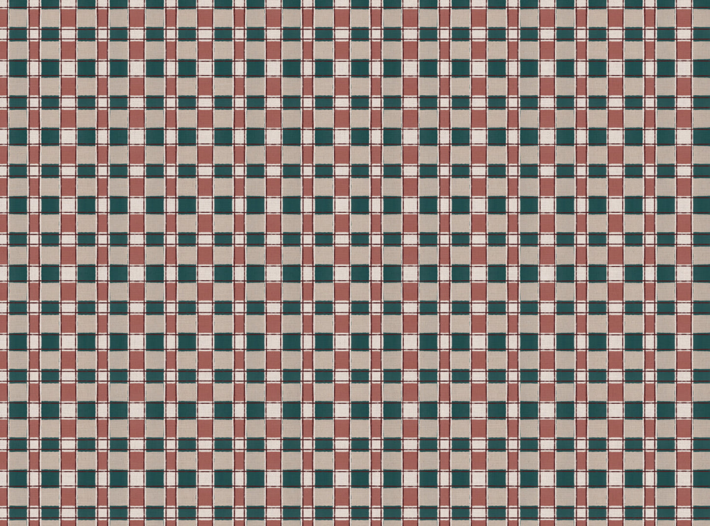 Artistic Check Upholstery Fabric in teal and pink