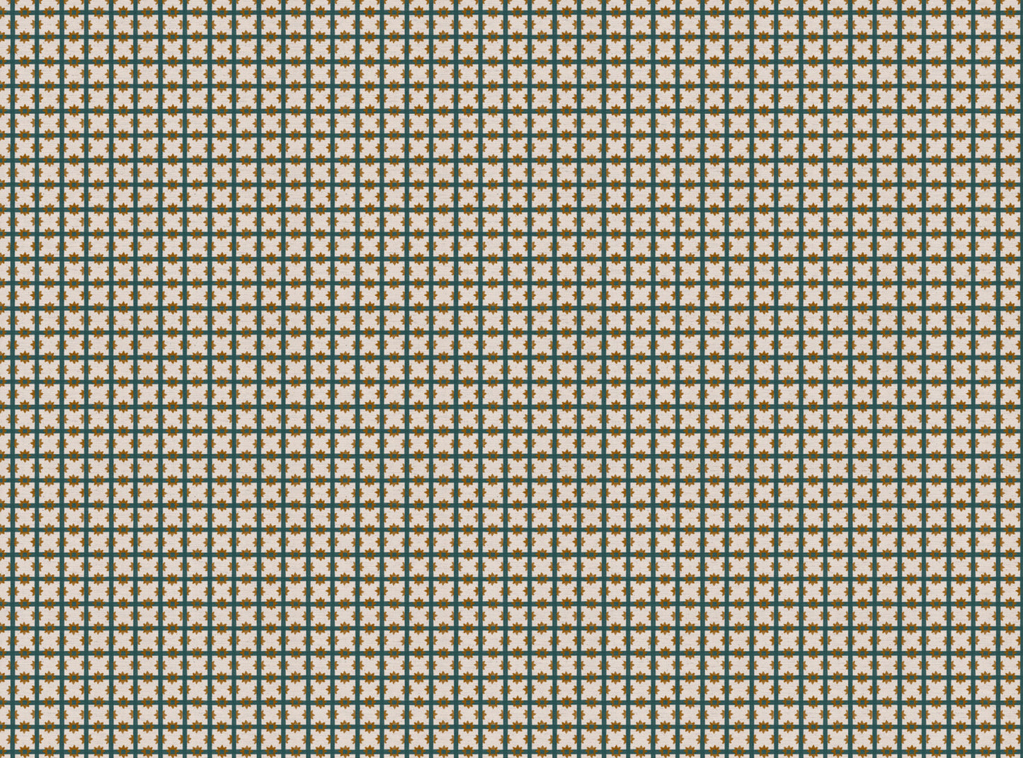 Starfall Check printed cotton, linen union fabric in Blue