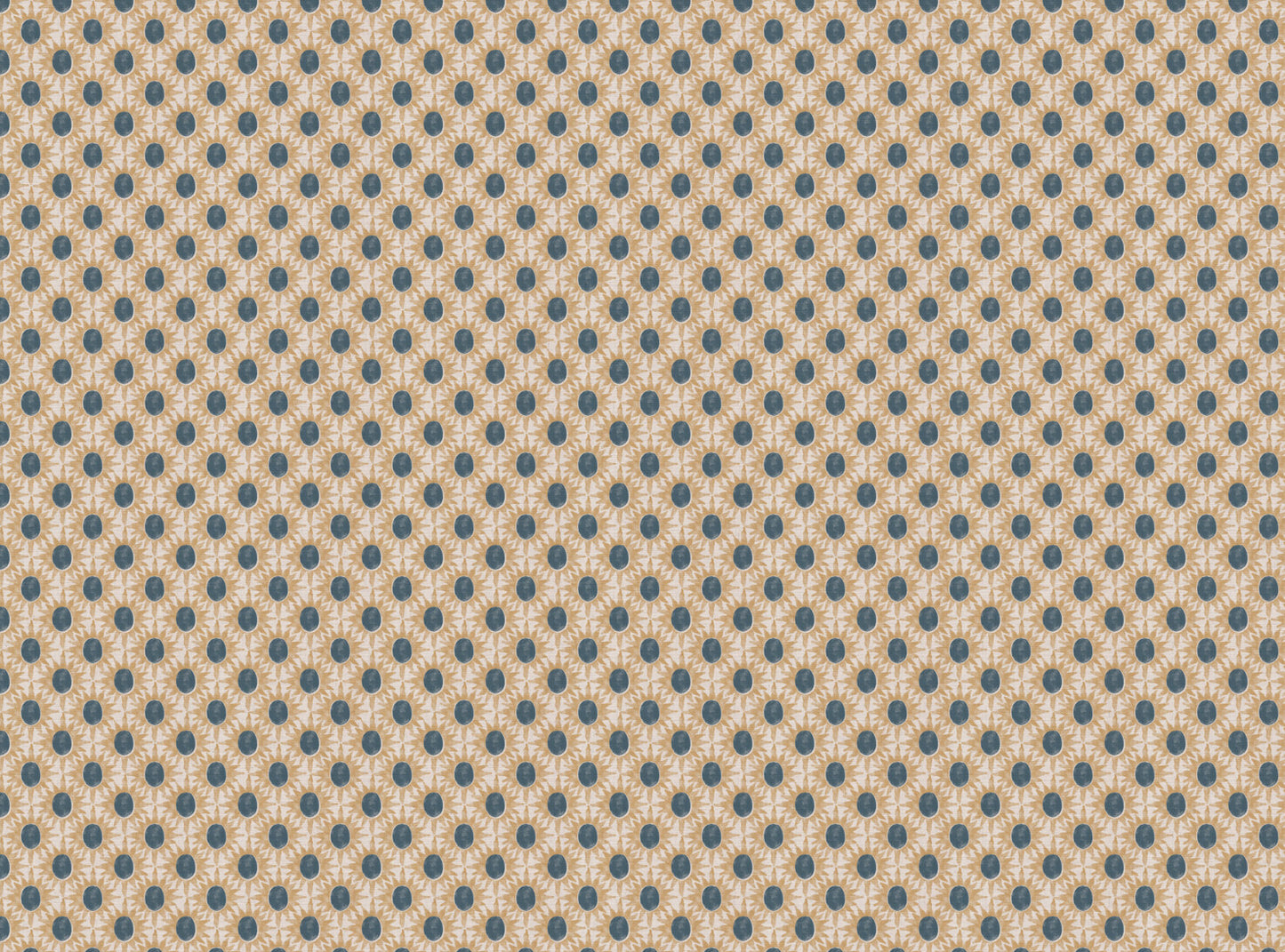 Little Sunburst cotton linen union fabric blue and yellow