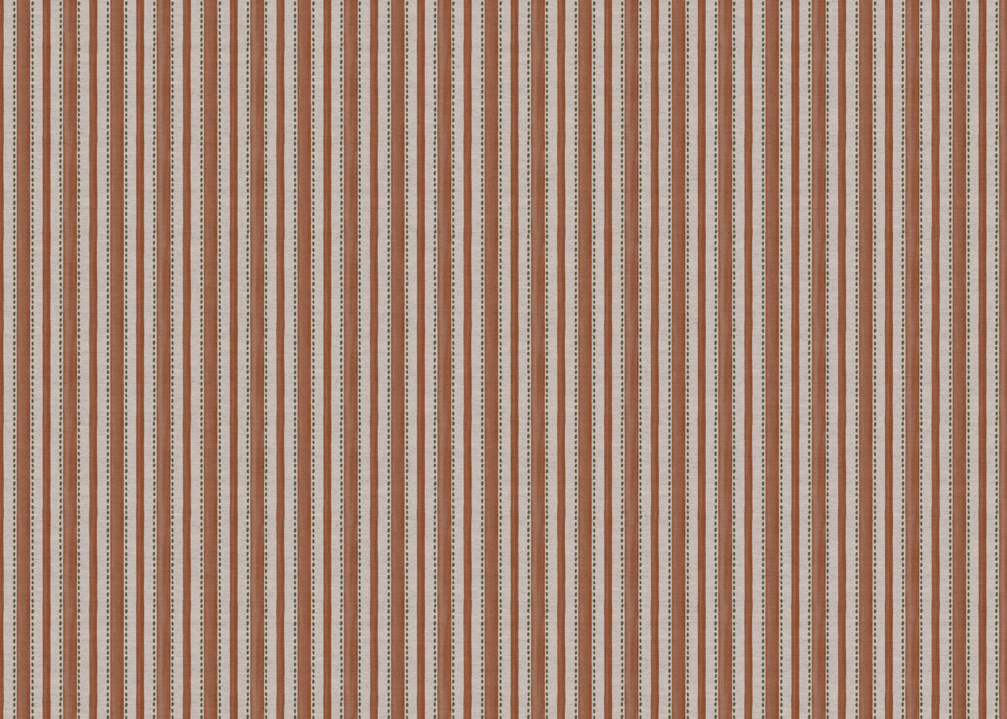 Kelso Stripe linen union fabric in Rust