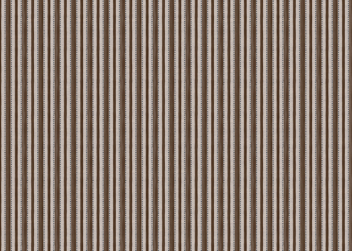 Kelso Stripe linen union fabric in Conker Brown