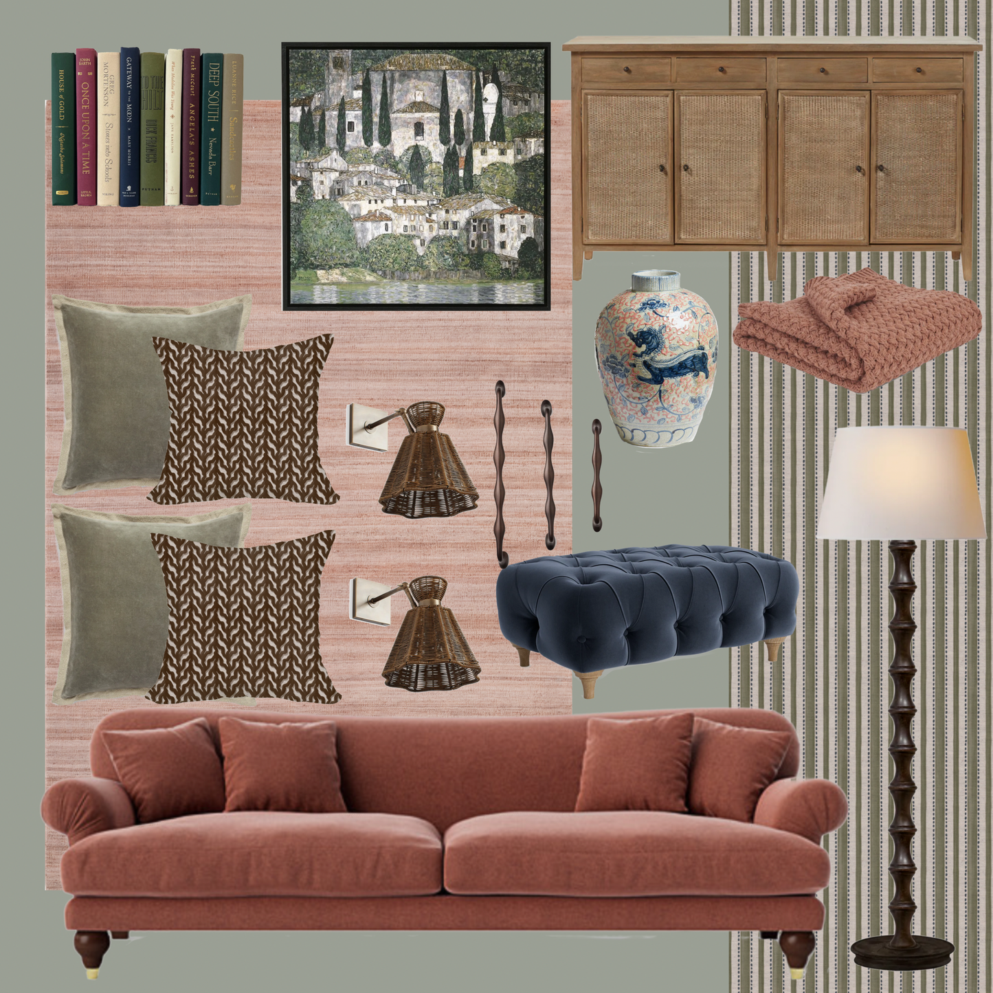 Kelp Drift linen union fabric in Brown