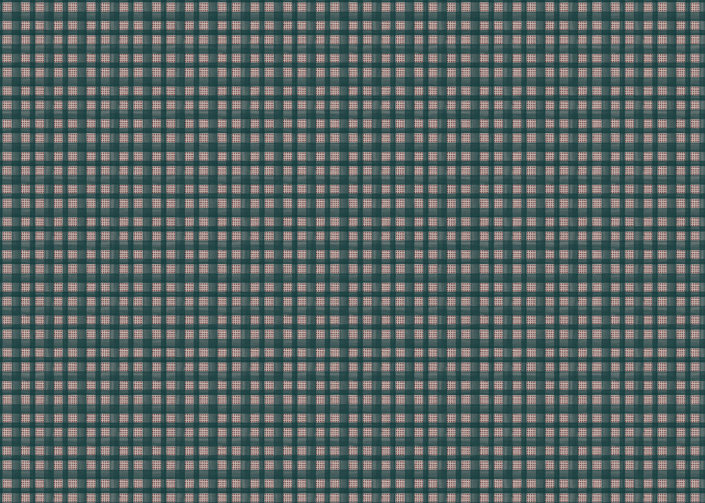 Kelso check linen union fabric in Sea Blue