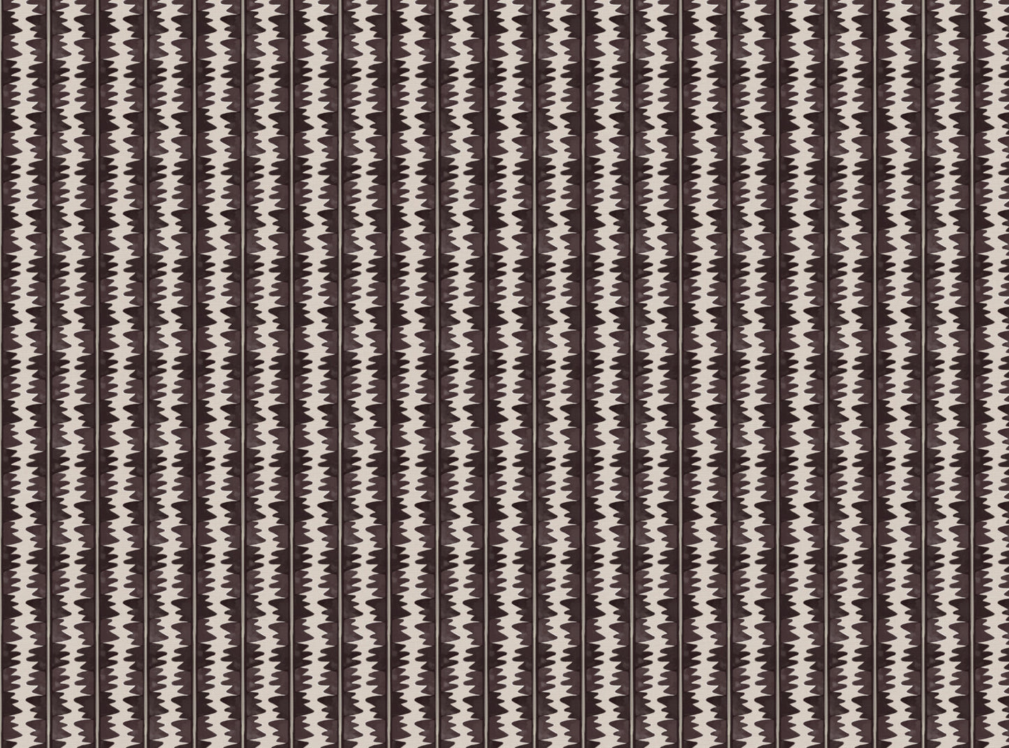 Jigzag linen union fabric in Aubergine