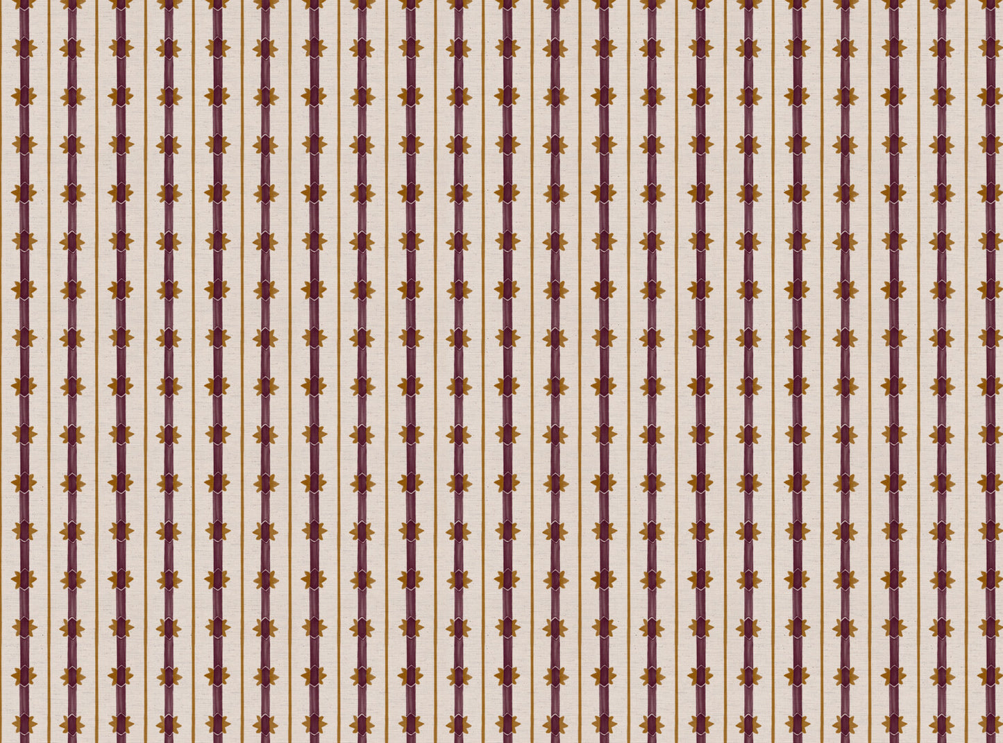 Starfall Stripe printed cotton, linen union fabric in Blackcurrant