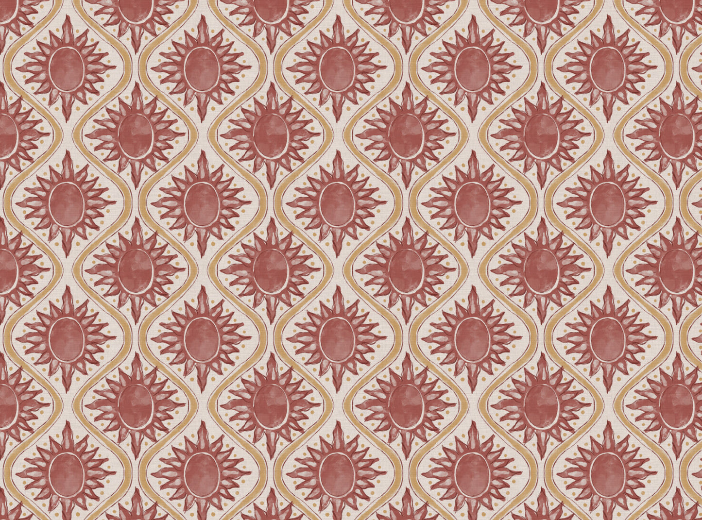 Sunburst linen cotton union in pink and yellow