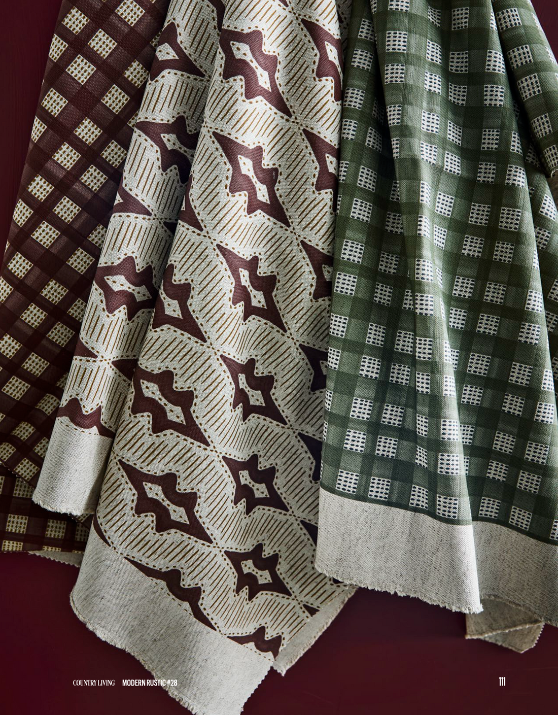 As Seen In Country Living Modern Rustic: Ashleigh Mercia Fabrics Featured in issue 28