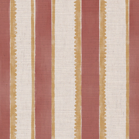Sunburst Stripe linen cotton union in pink and yellow