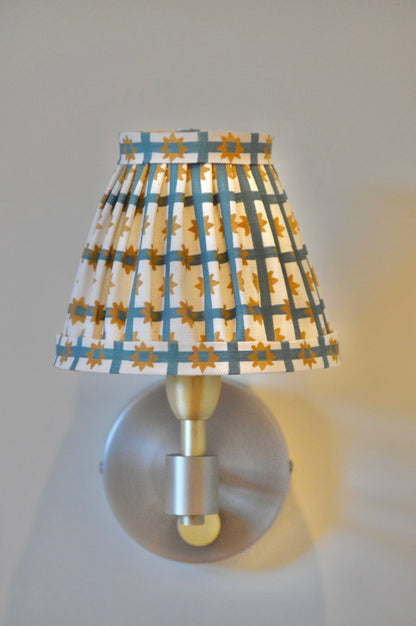 Starfall Check gathered lampshade in Blue