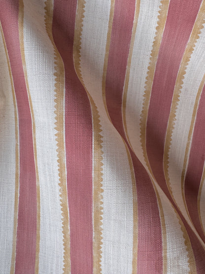 Sunburst Stripe linen cotton union in pink and yellow