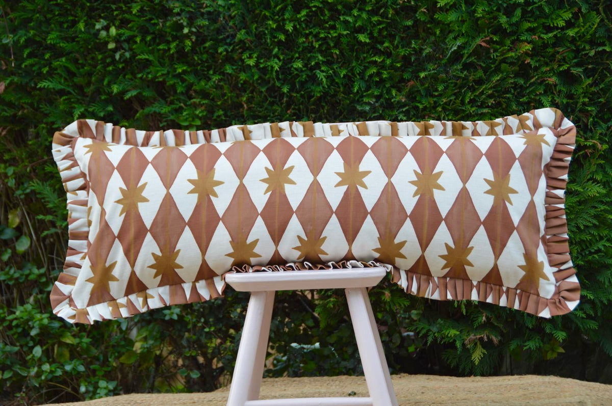 CUSTOM extra large feather filled lumbar cushion