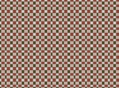 Artistic Check Upholstery Fabric in terracotta and olive green