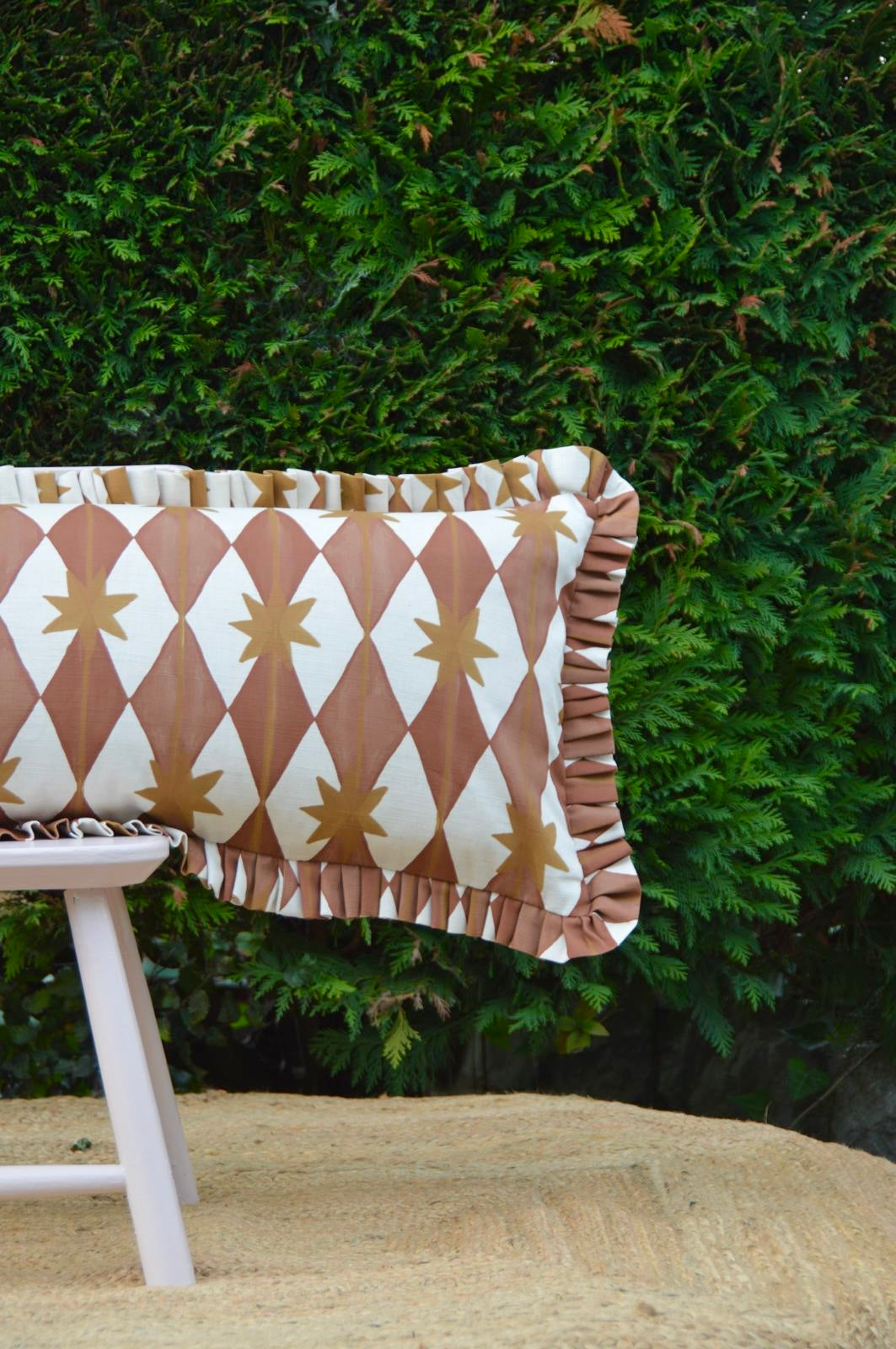 CUSTOM extra large feather filled lumbar cushion