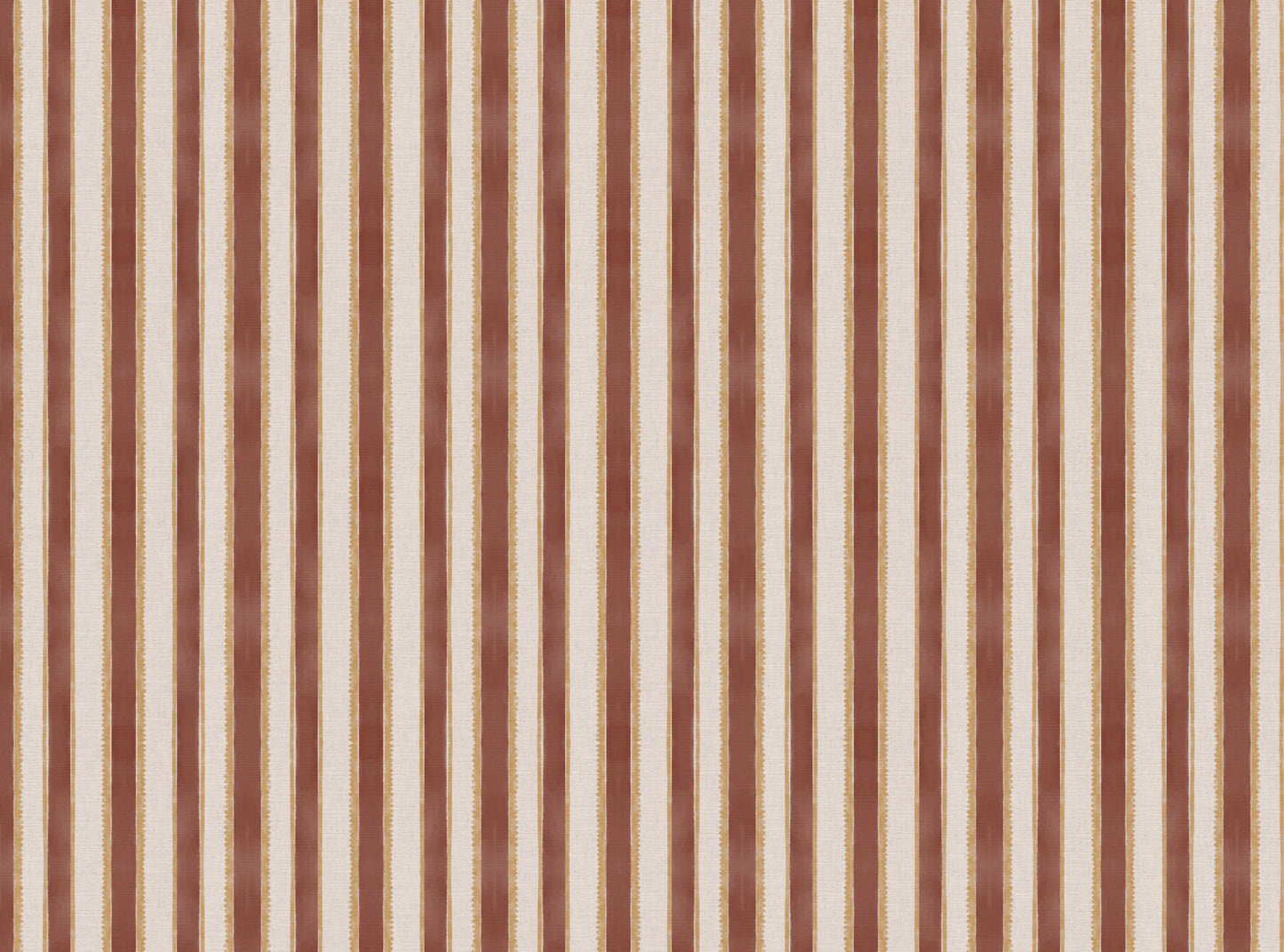Sunburst Stripe linen cotton union in terracotta and yellow