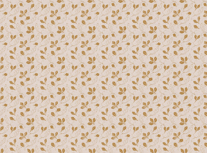 Autumn’s Dance printed cotton, linen union fabric Mustard