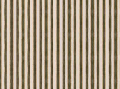 Sunburst Stripe linen cotton union in olive green and yellow