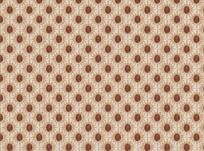 Little Sunburst cotton linen union fabric terracotta and yellow