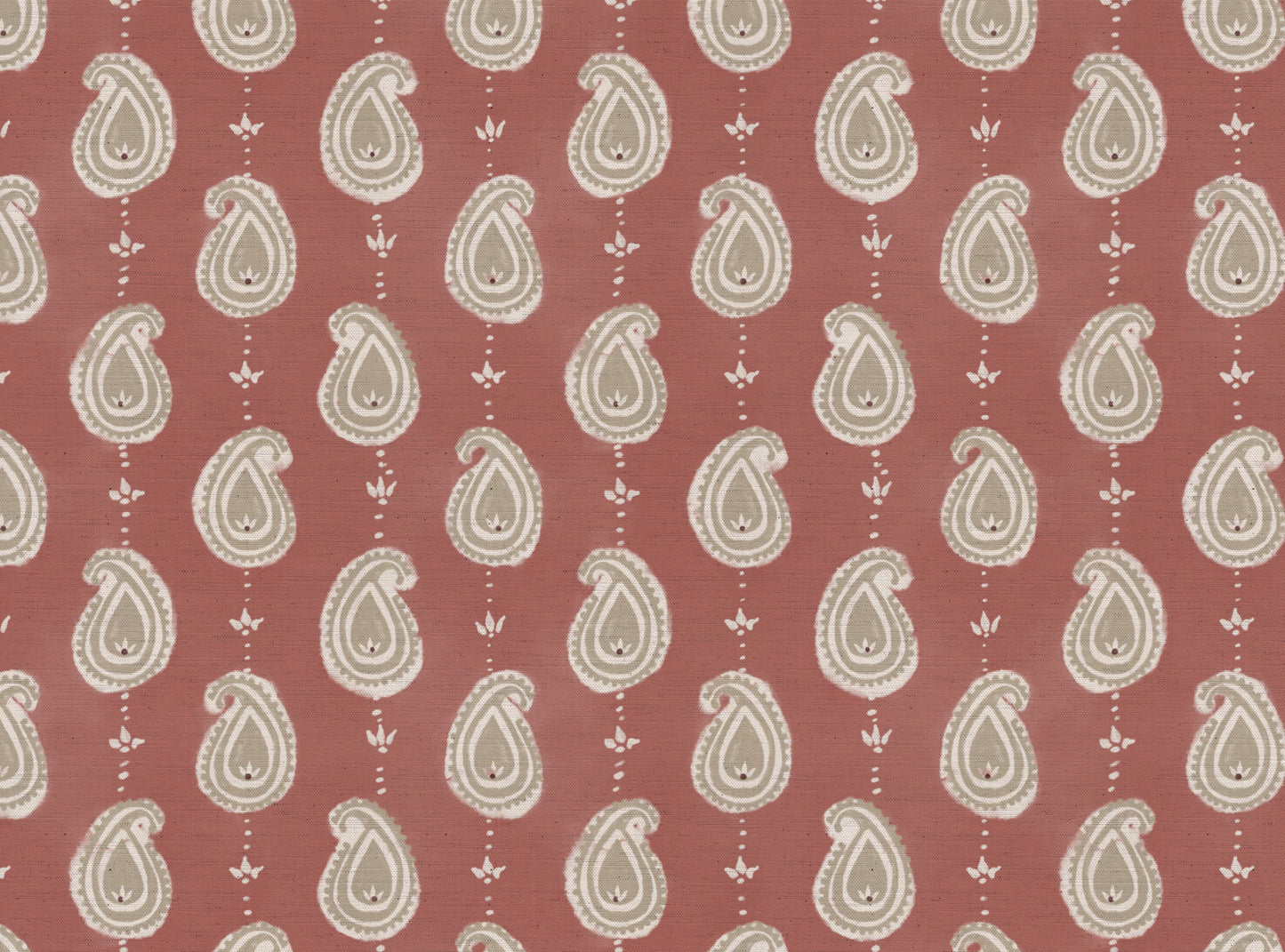 Paisley linen cotton union fabric in Pink