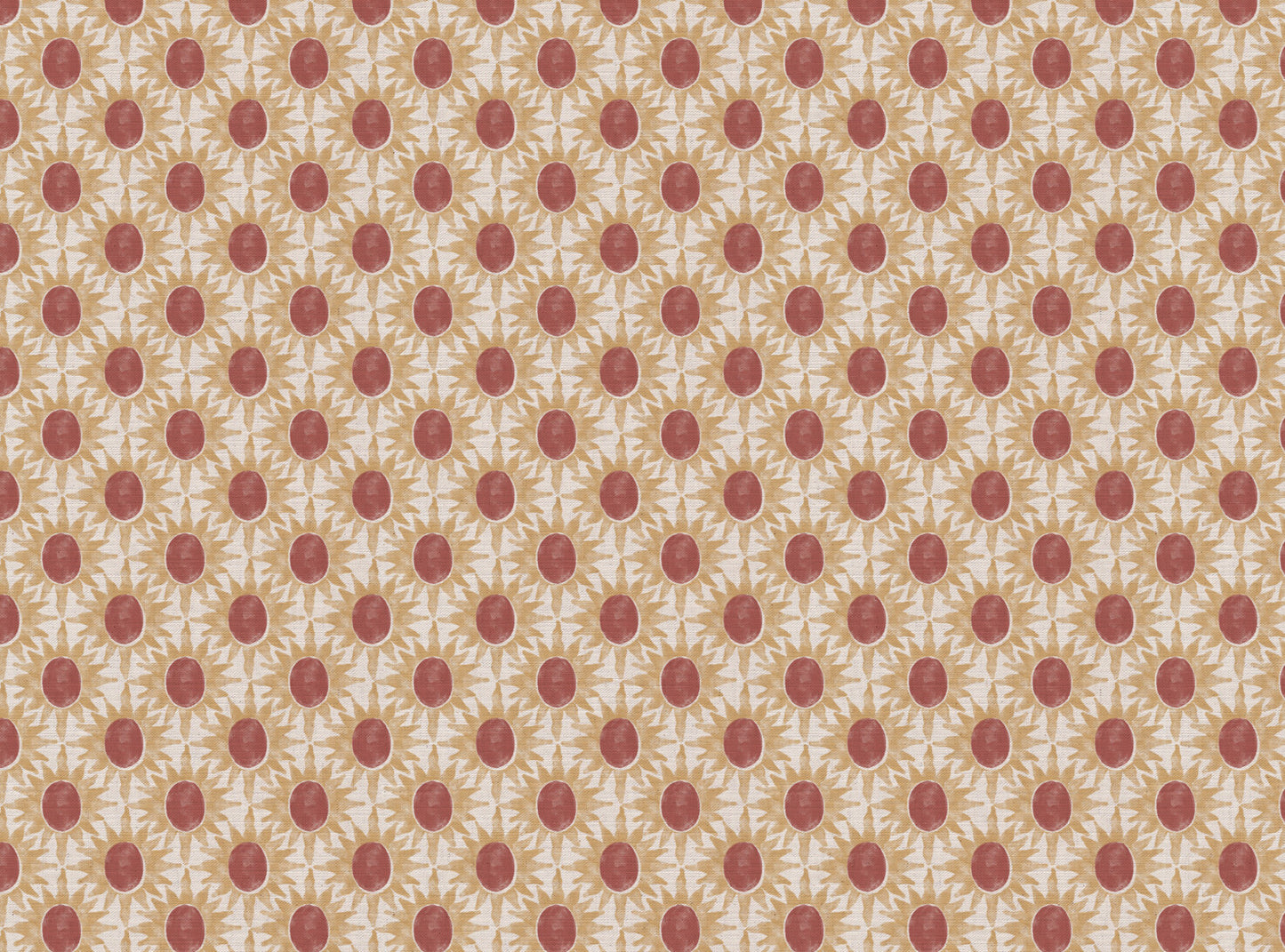 Little Sunburst cotton linen union fabric pink and yellow