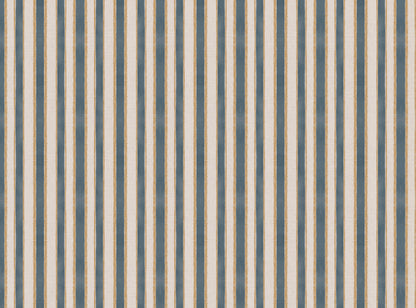 Sunburst Stripe linen cotton union in blue and yellow