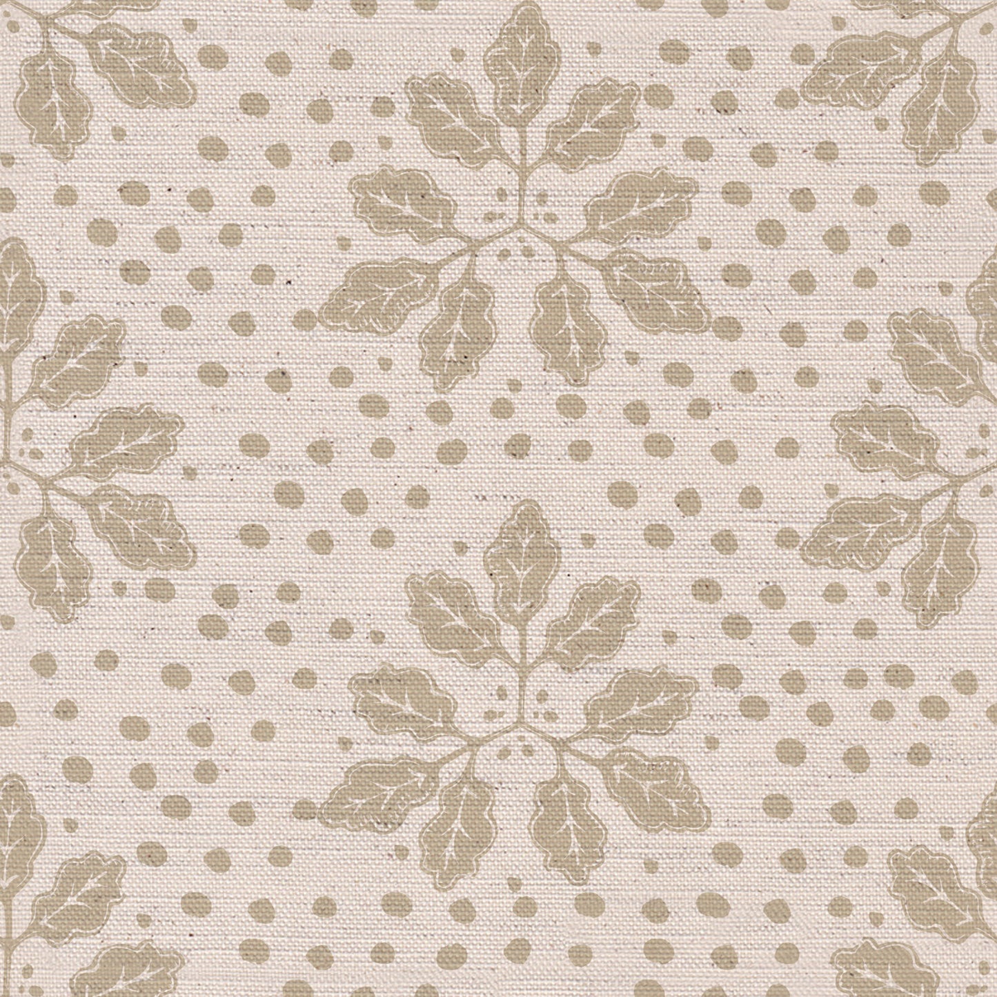 Autumn’s End Fabric printed cotton, linen union fabric Oatmeal