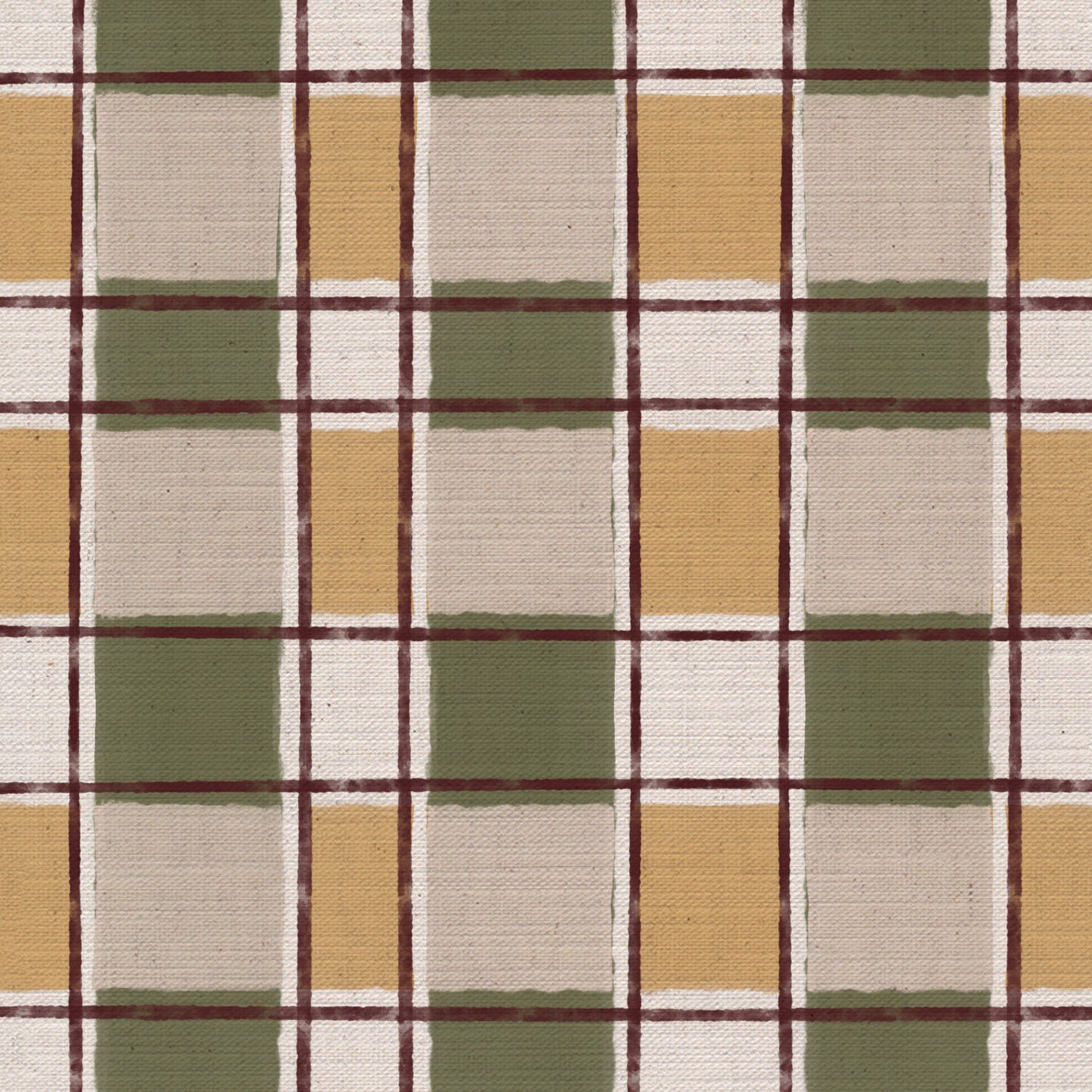 Artistic Check Upholstery Fabric in Green and yellow