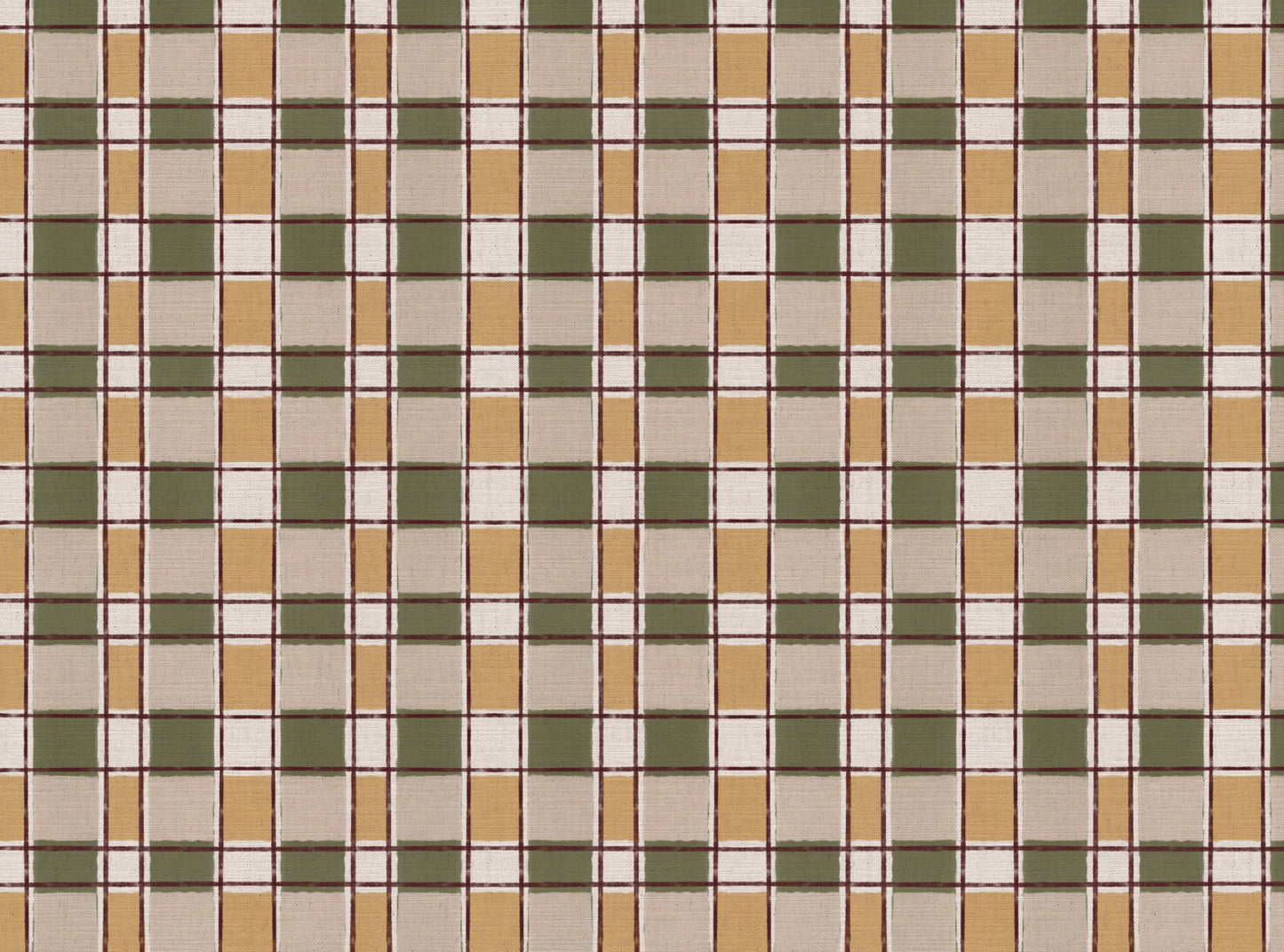 Artistic Check Upholstery Fabric in Green and yellow