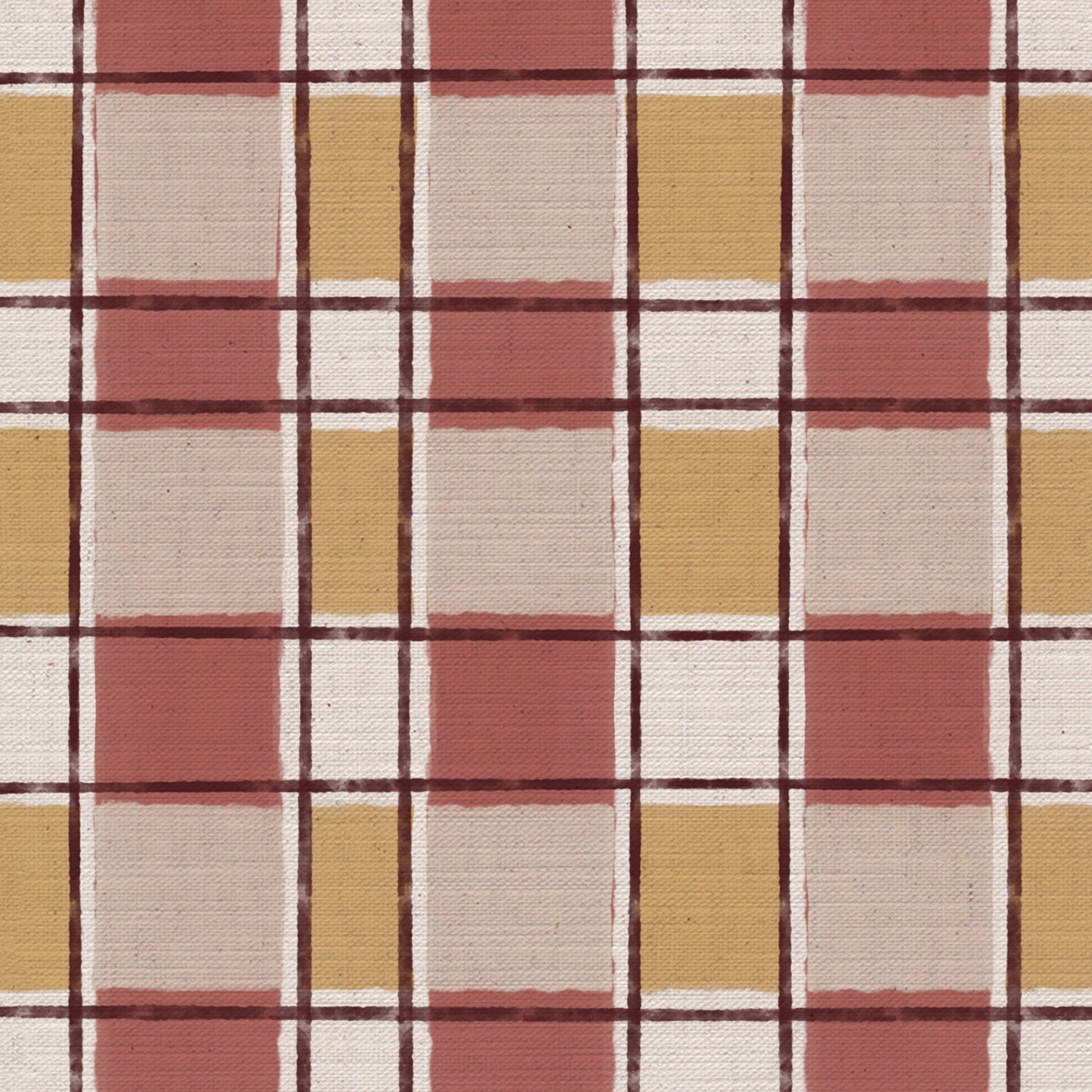 Artistic Check Upholstery Fabric in pink and yellow