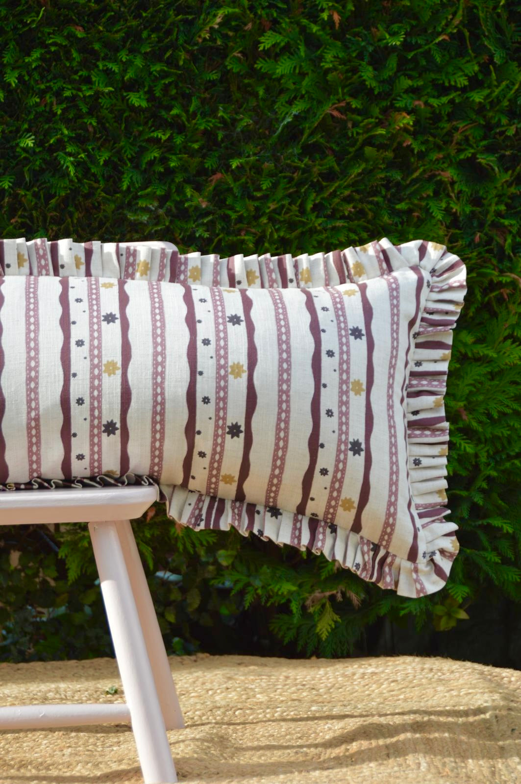 CUSTOM extra large feather filled lumbar cushion