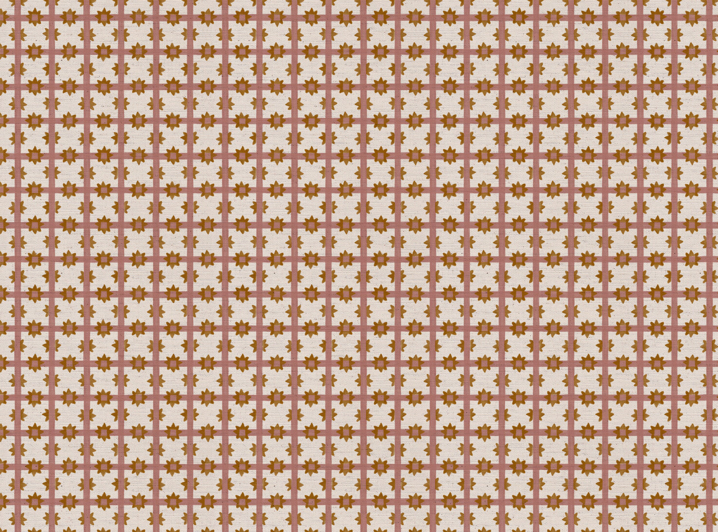 Starfall Check printed cotton, linen union fabric in Pink
