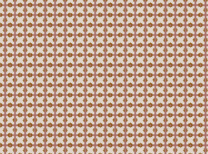 Starfall Check printed cotton, linen union fabric in Pink