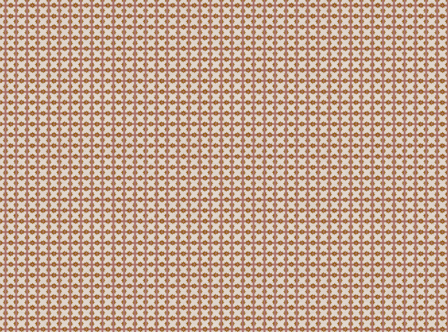 Starfall Check printed cotton, linen union fabric in Pink