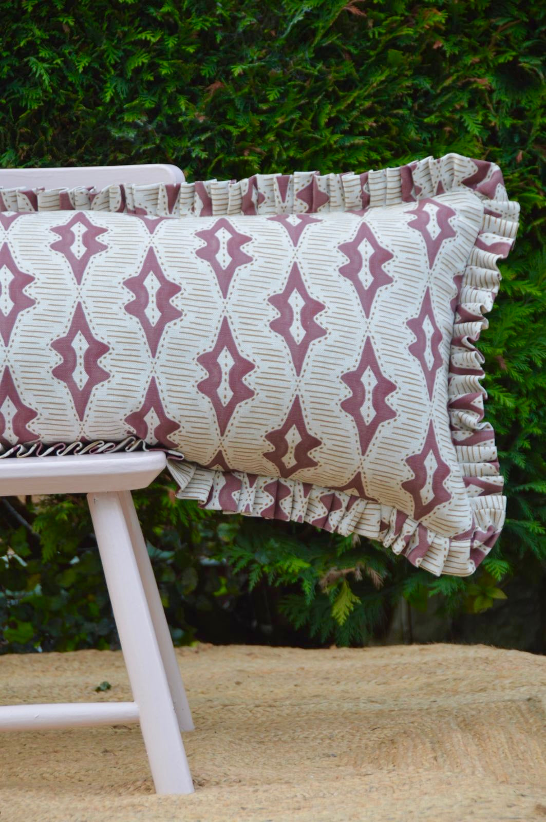 CUSTOM extra large feather filled lumbar cushion