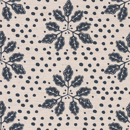Autumn’s End Fabric printed cotton, linen union fabric Navy Blue