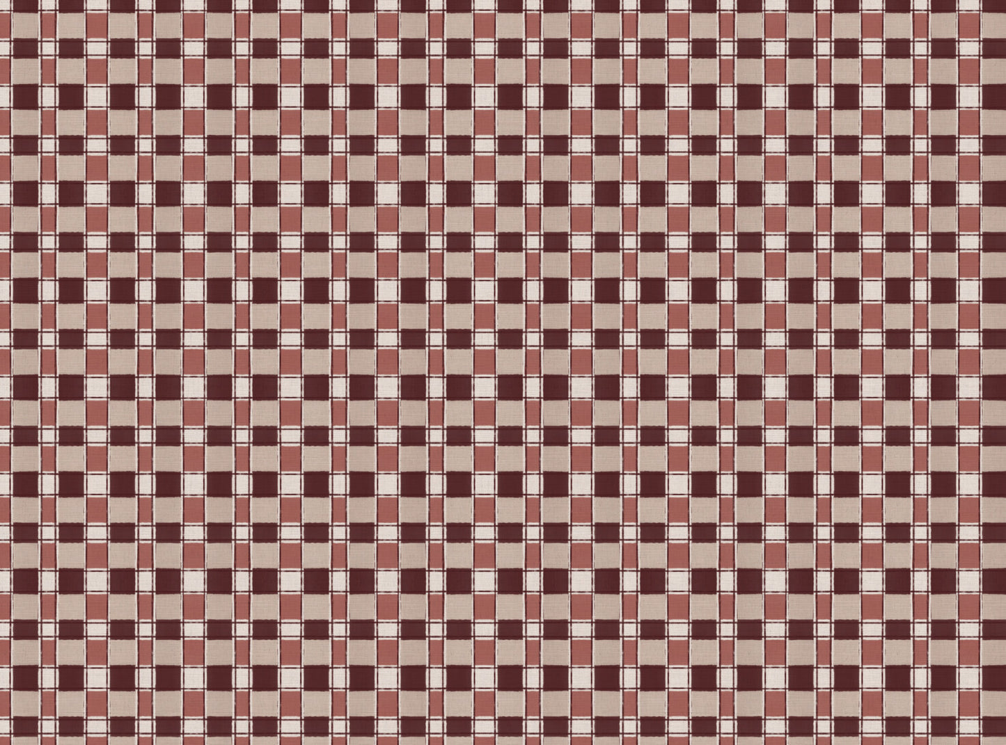 Artistic Check Upholstery Fabric in burgundy and pink
