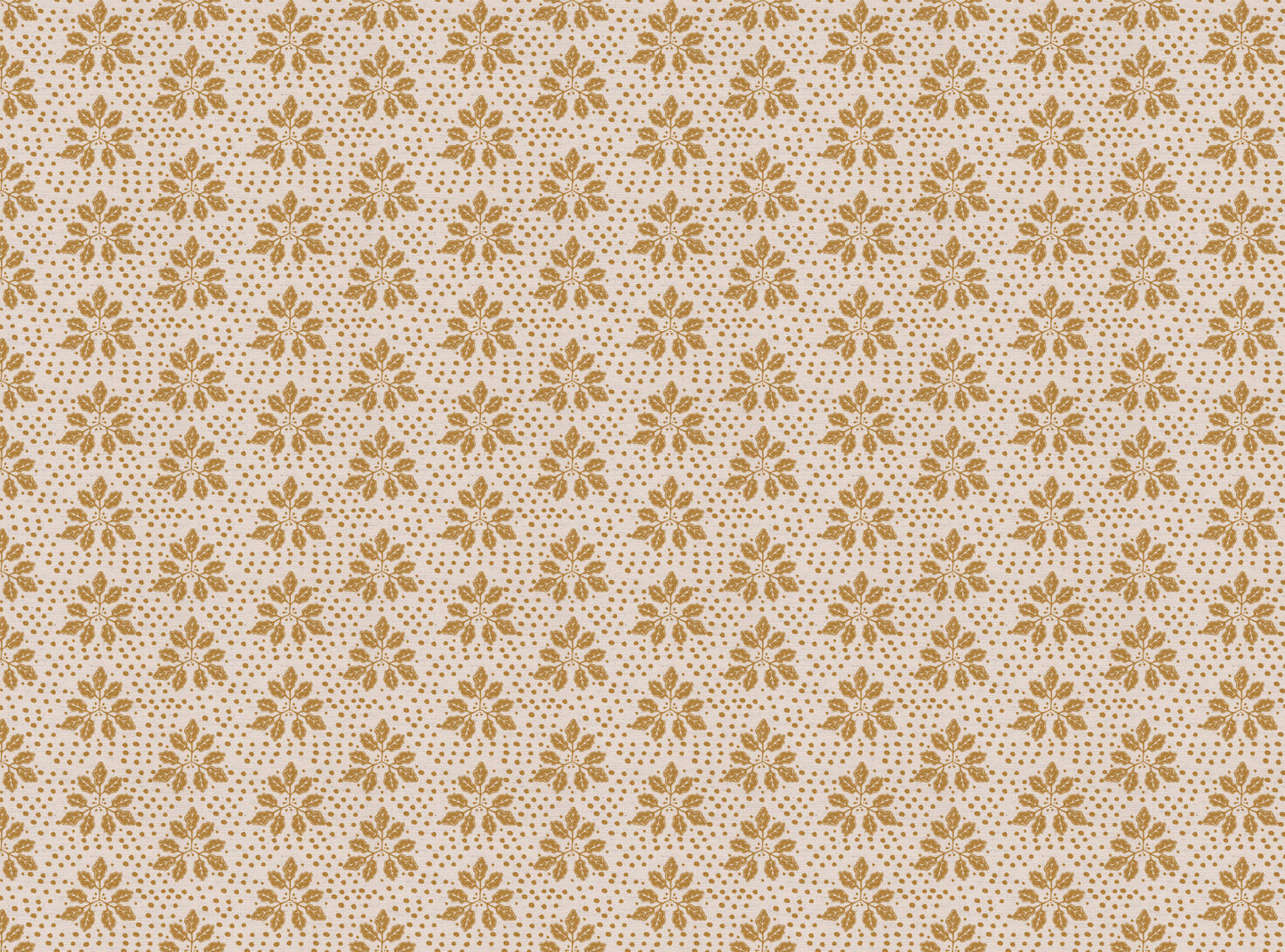Autumn’s End printed cotton, linen union Fabric in Mustard