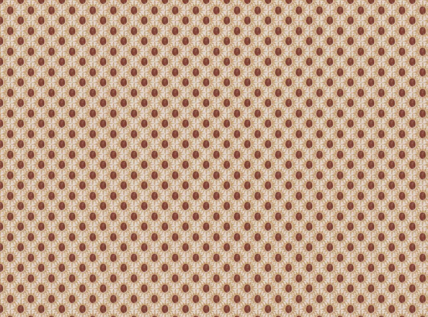 Little Sunburst cotton linen union fabric terracotta and yellow