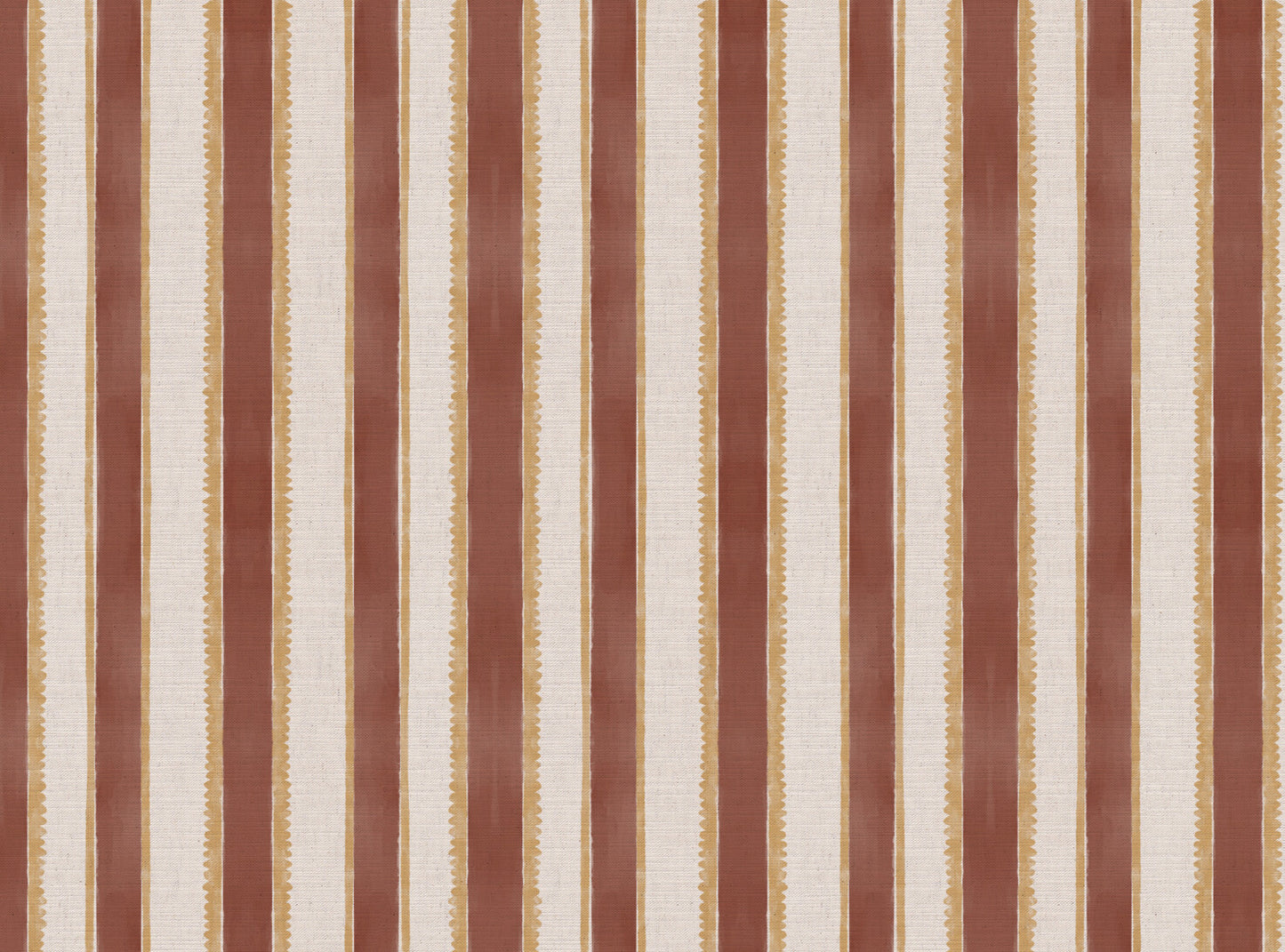 Sunburst Stripe linen cotton union in terracotta and yellow