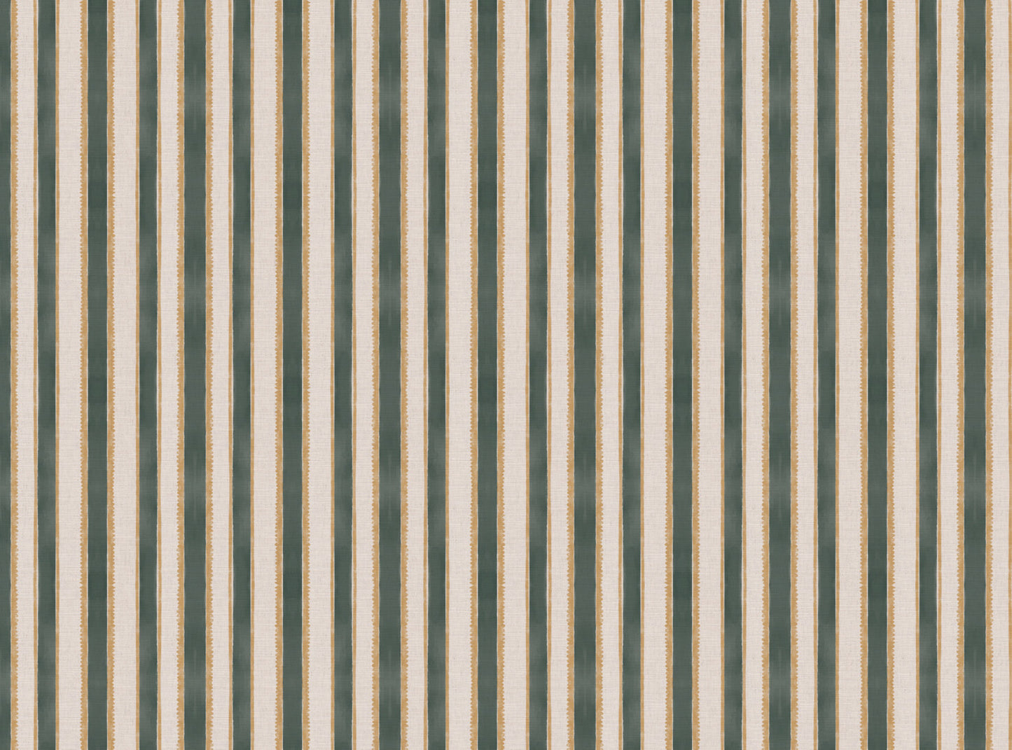 Sunburst Stripe linen cotton union in sea green and yellow