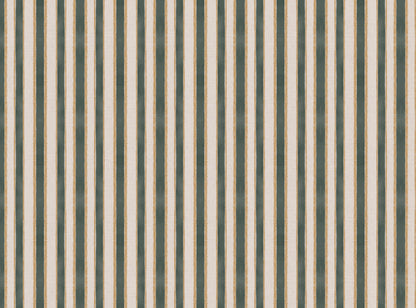 Sunburst Stripe linen cotton union in sea green and yellow