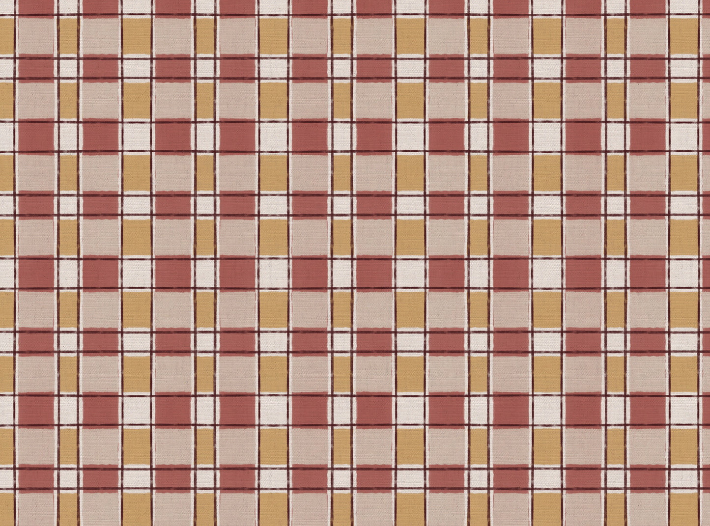 Artistic Check Upholstery Fabric in pink and yellow