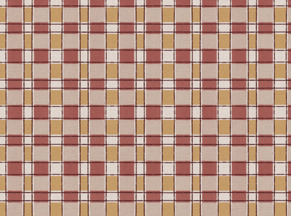 Artistic Check Upholstery Fabric in pink and yellow