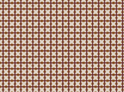 Starfall Check printed cotton, linen union fabric in Raspberry
