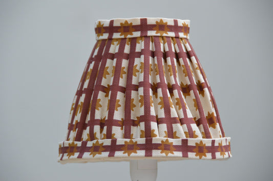 Starfall Check gathered lampshade in Raspberry