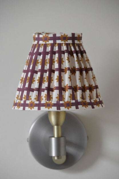 Starfall Check gathered lampshade in Blackcurrant