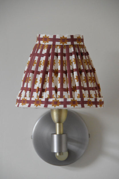 Starfall Check gathered lampshade in Raspberry