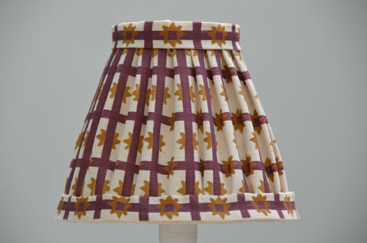 Starfall Check gathered lampshade in Blackcurrant