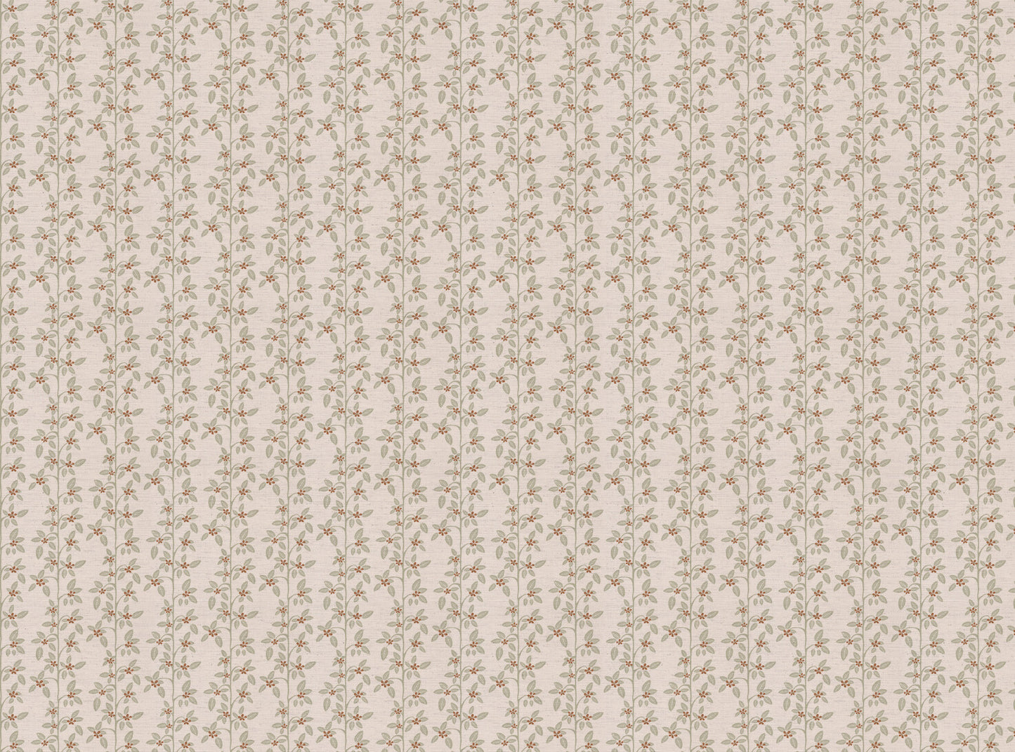 Petite Apple Blossom printed cotton, linen union fabric in Amber
