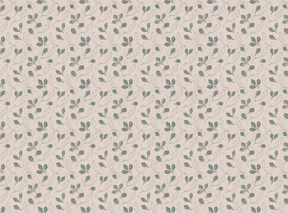 Autumn’s Dance printed cotton, linen union fabric Vintage Blue