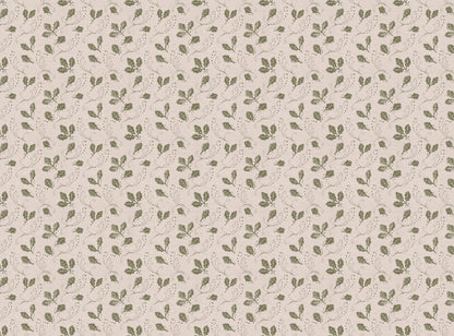 Autumn’s Dance printed cotton, linen union fabric Evergreen